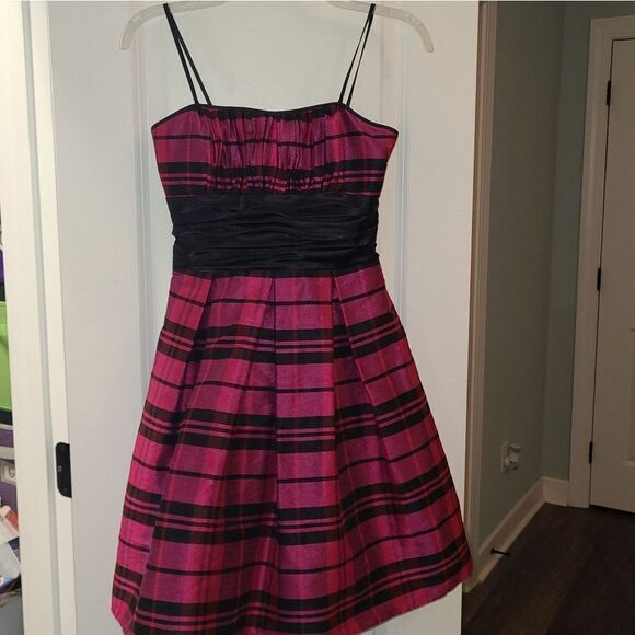 Morgan & Co Pink Plaid Taffeta Y2k Dress - Picture 13 of 14